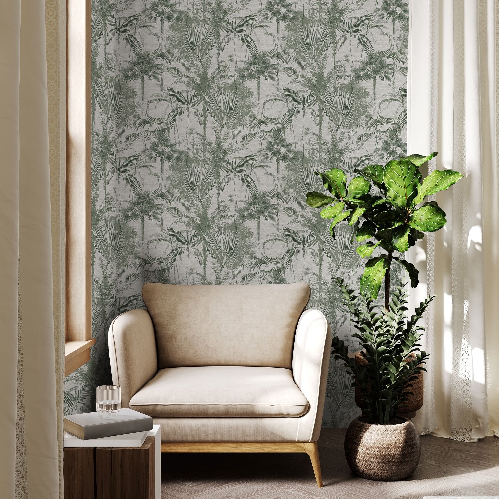 Sublime Jungle Texture Green Wallpaper