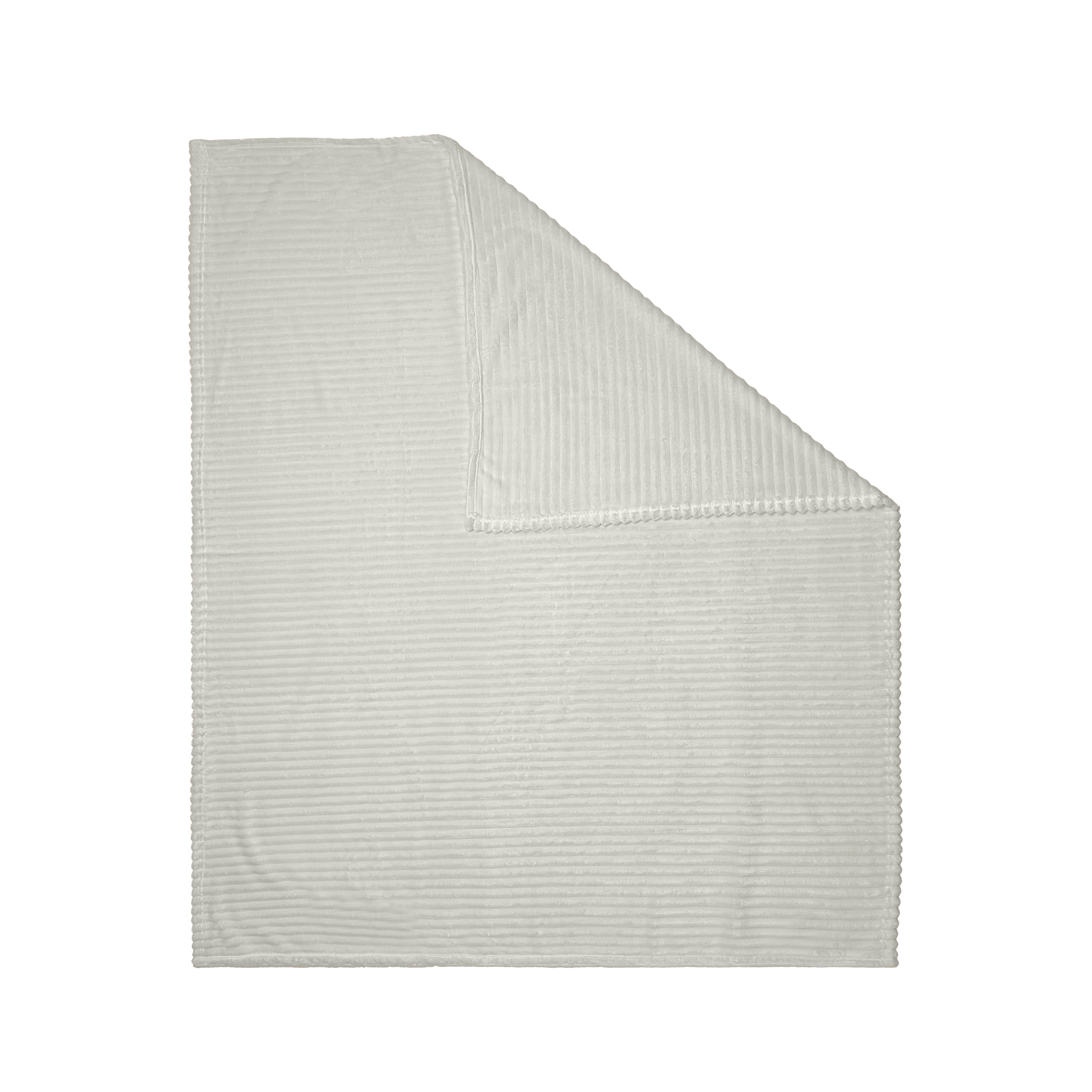Ribbon Velour Throw - Silver