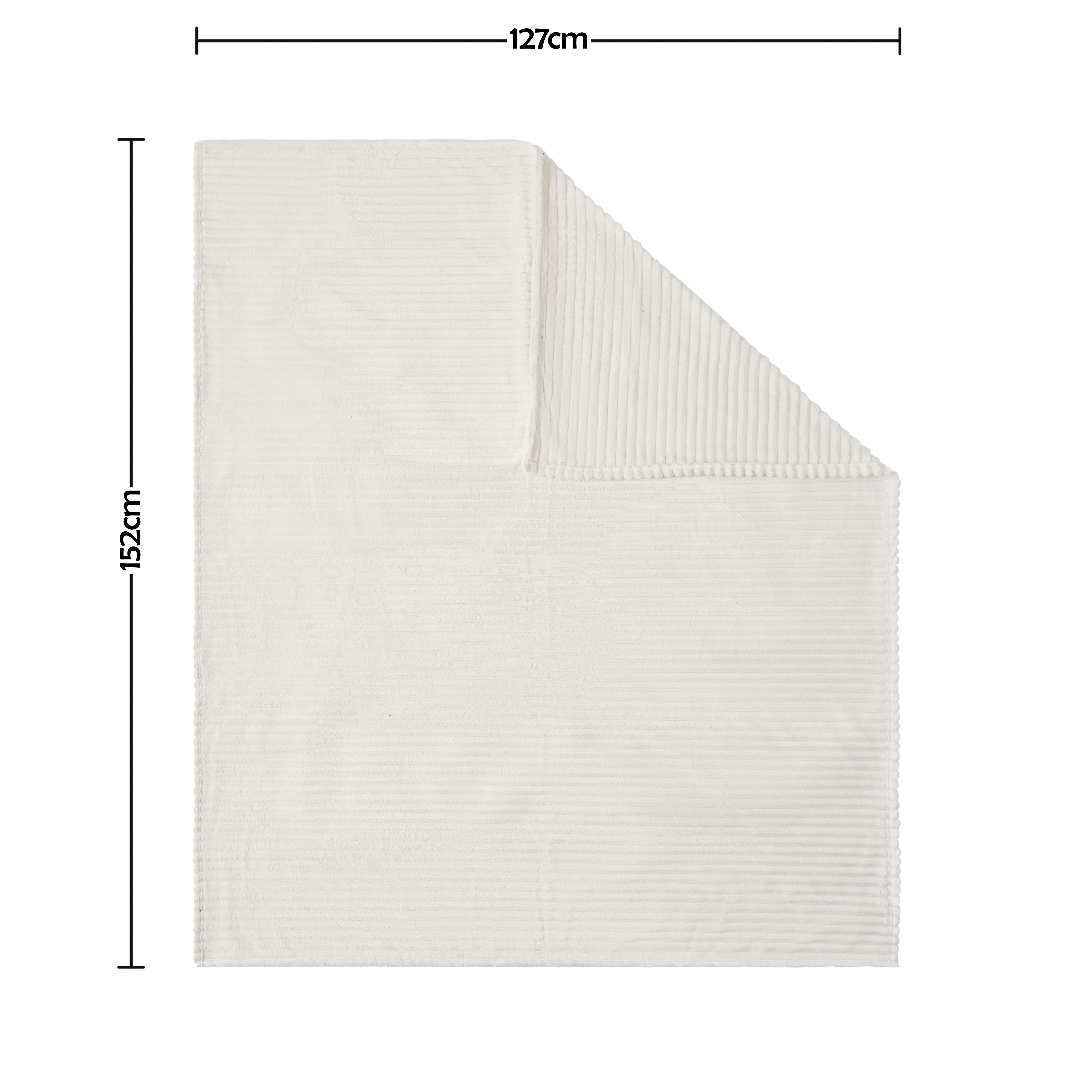 Ribbon Velour Throw - Cream