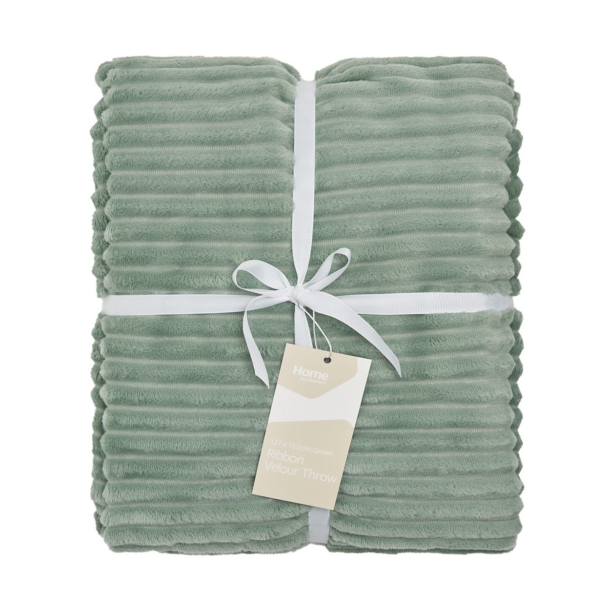 Ribbon Velour Throw 127x152cm Green