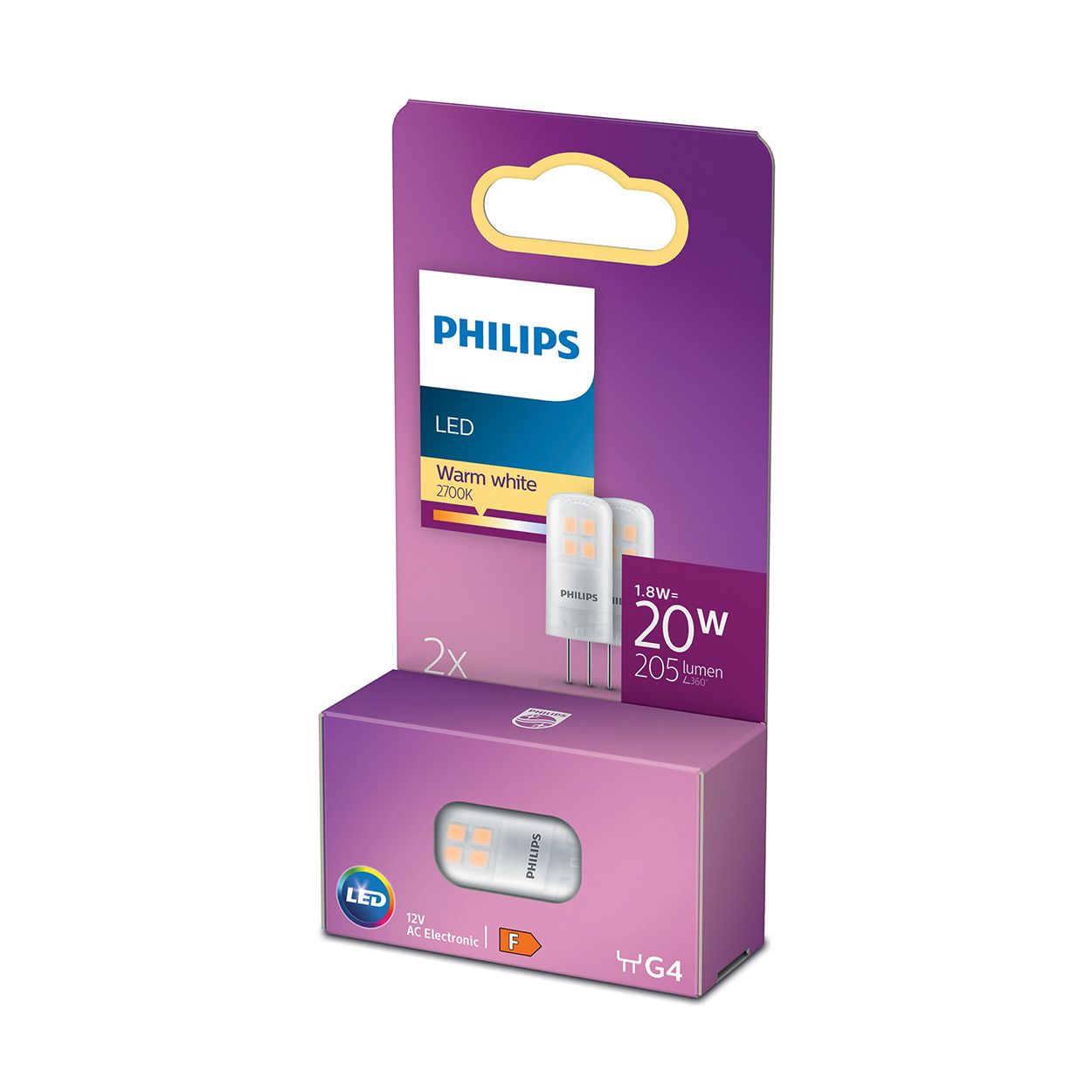 Philips LED 20W G4 Warm White 2-Pack