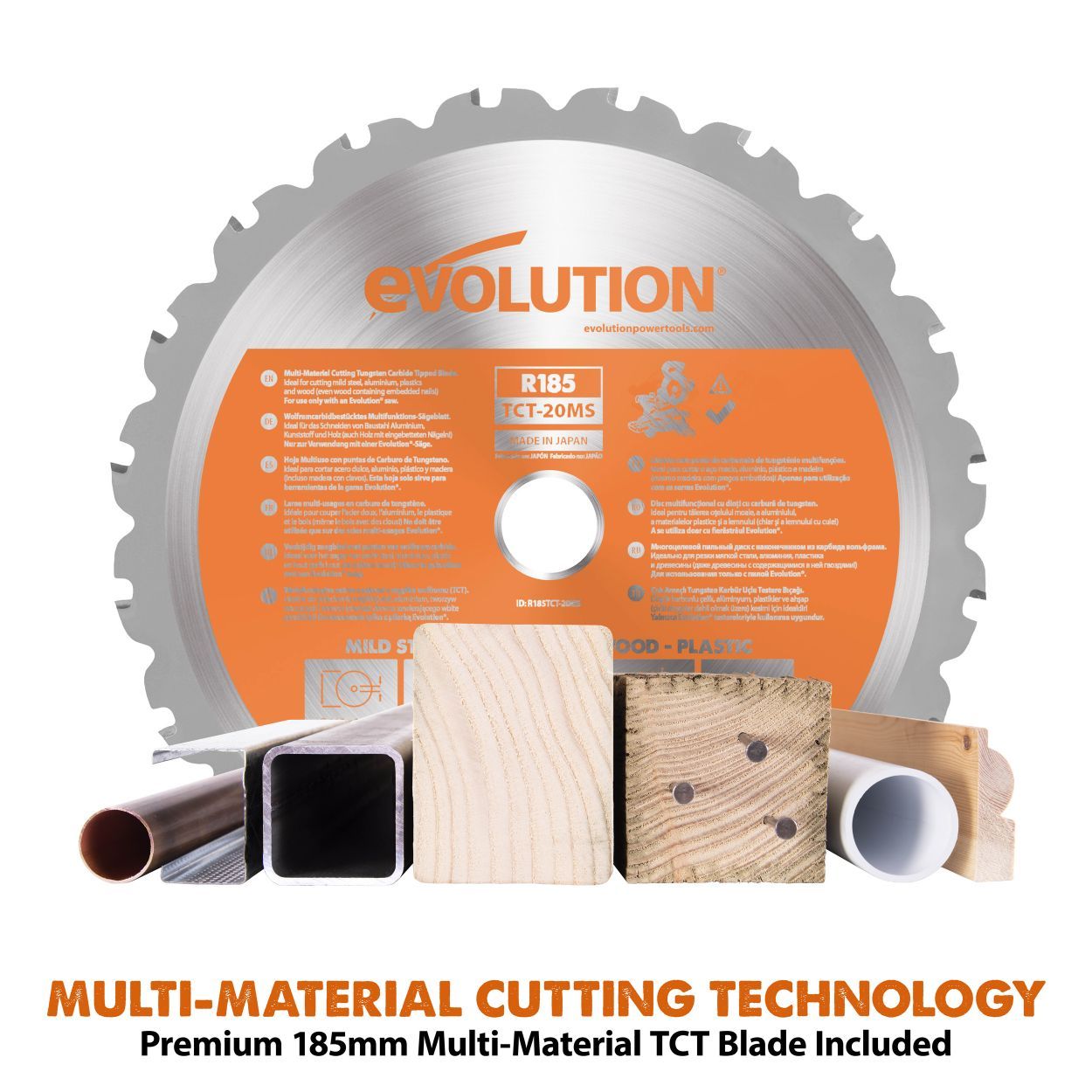 Evolution Cordless 185mm Sliding Mitre Saw Loaded Set