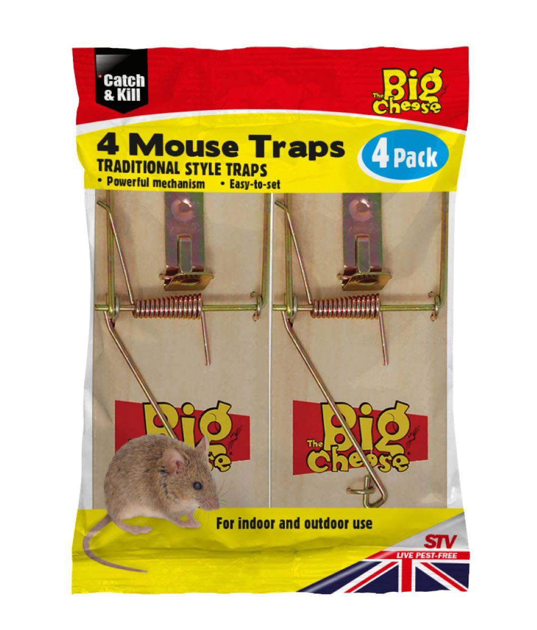Big Cheese Wooden Mouse Trap - 4 Pack