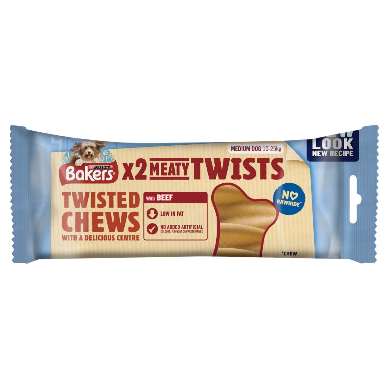 BAKERS Meaty Twists- Beef Dog Chews 180g