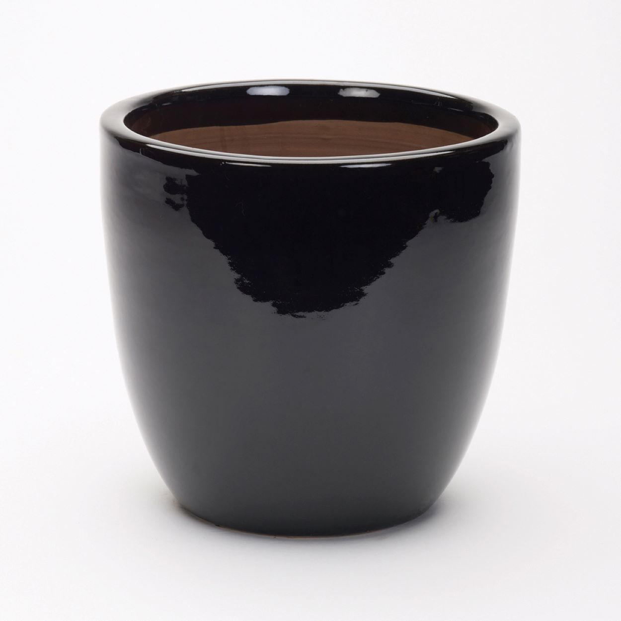 CAMBRIDGE GLAZED EGG POT 26CM BLACK