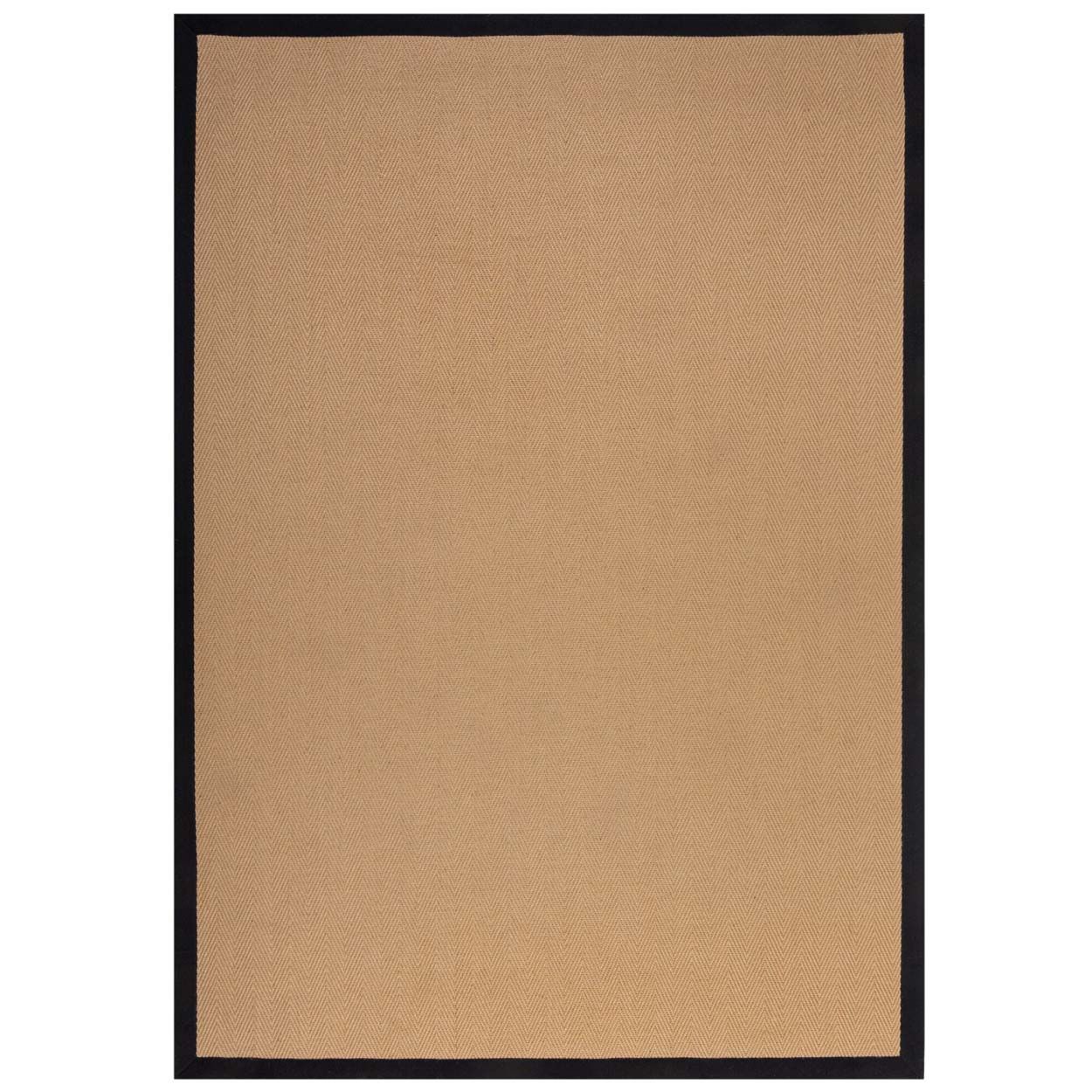 Herringbone Border Black Jute Rug 160x230