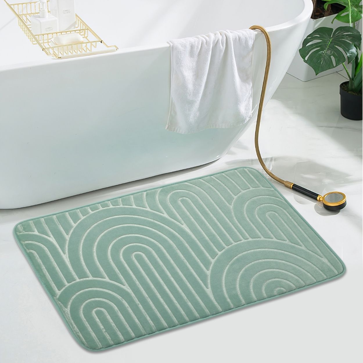 Coral Embossed Bath Mat