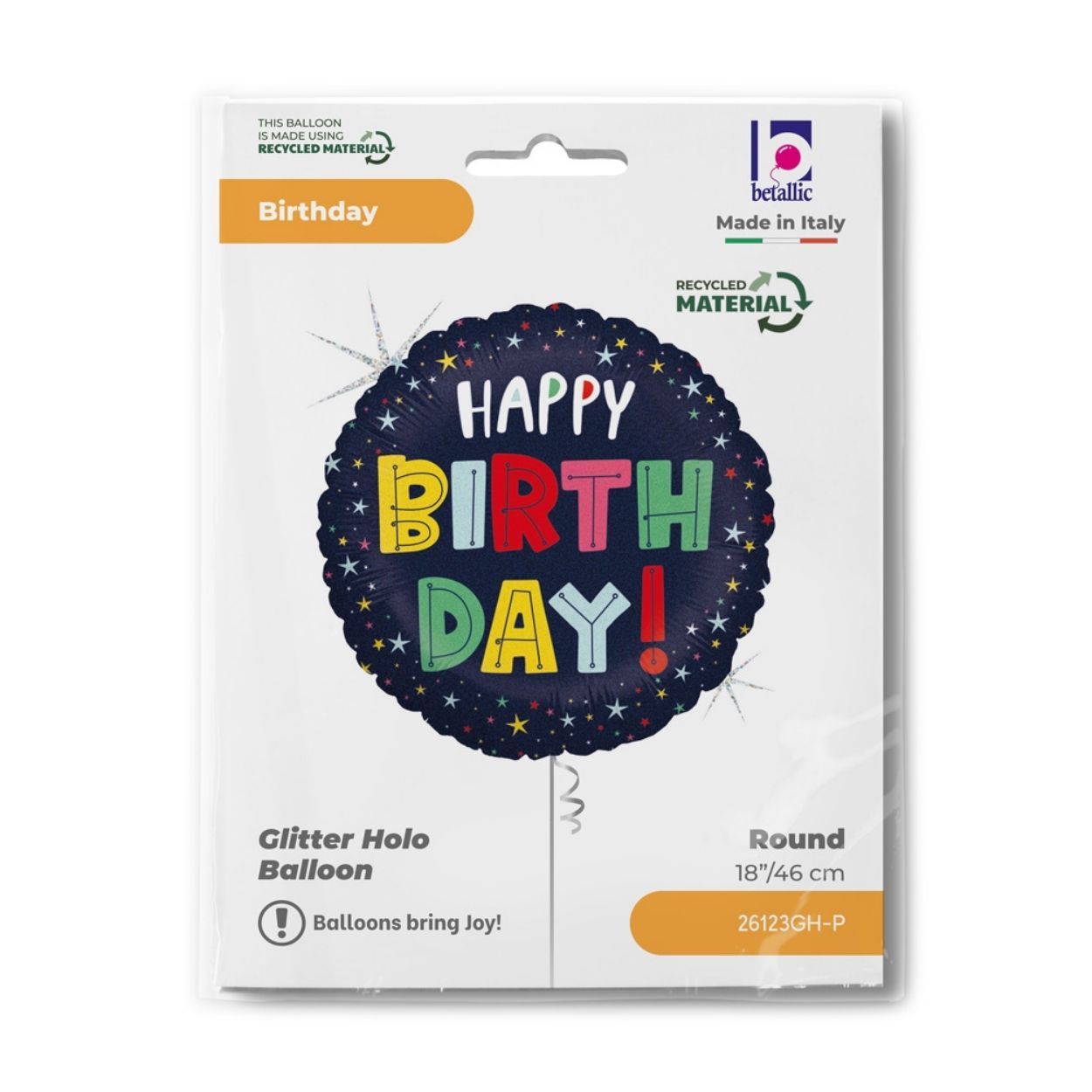 Birthday Colorful Stars Foil Balloon 18"