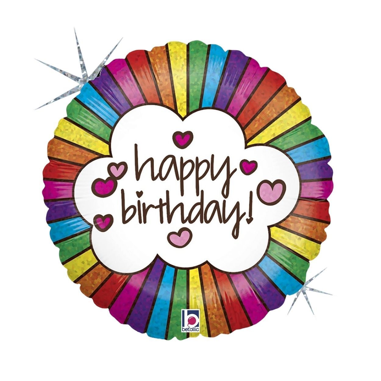 Retro Rainbow Birthday Foil Balloon 18"