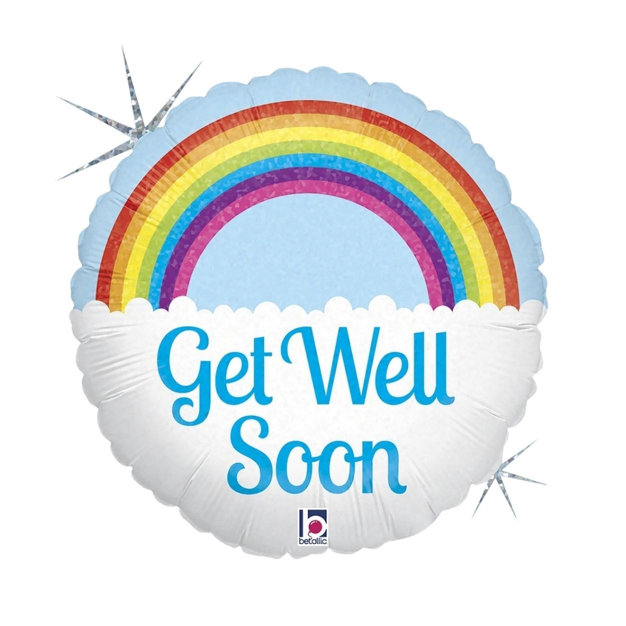 Get Well Soon Rainbow Foil Balloon 18"