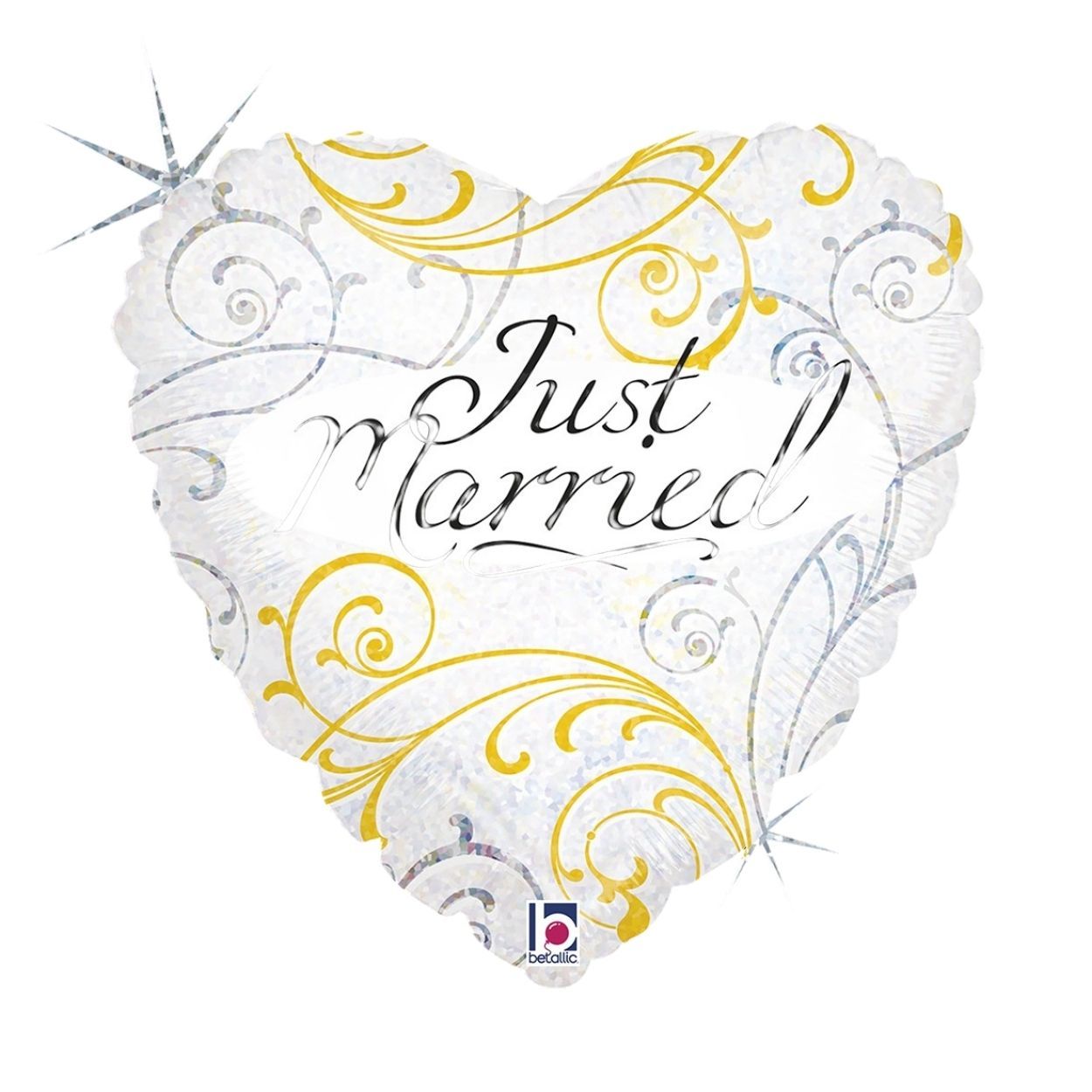 Just Married Filigree Foil Balloon 18"
