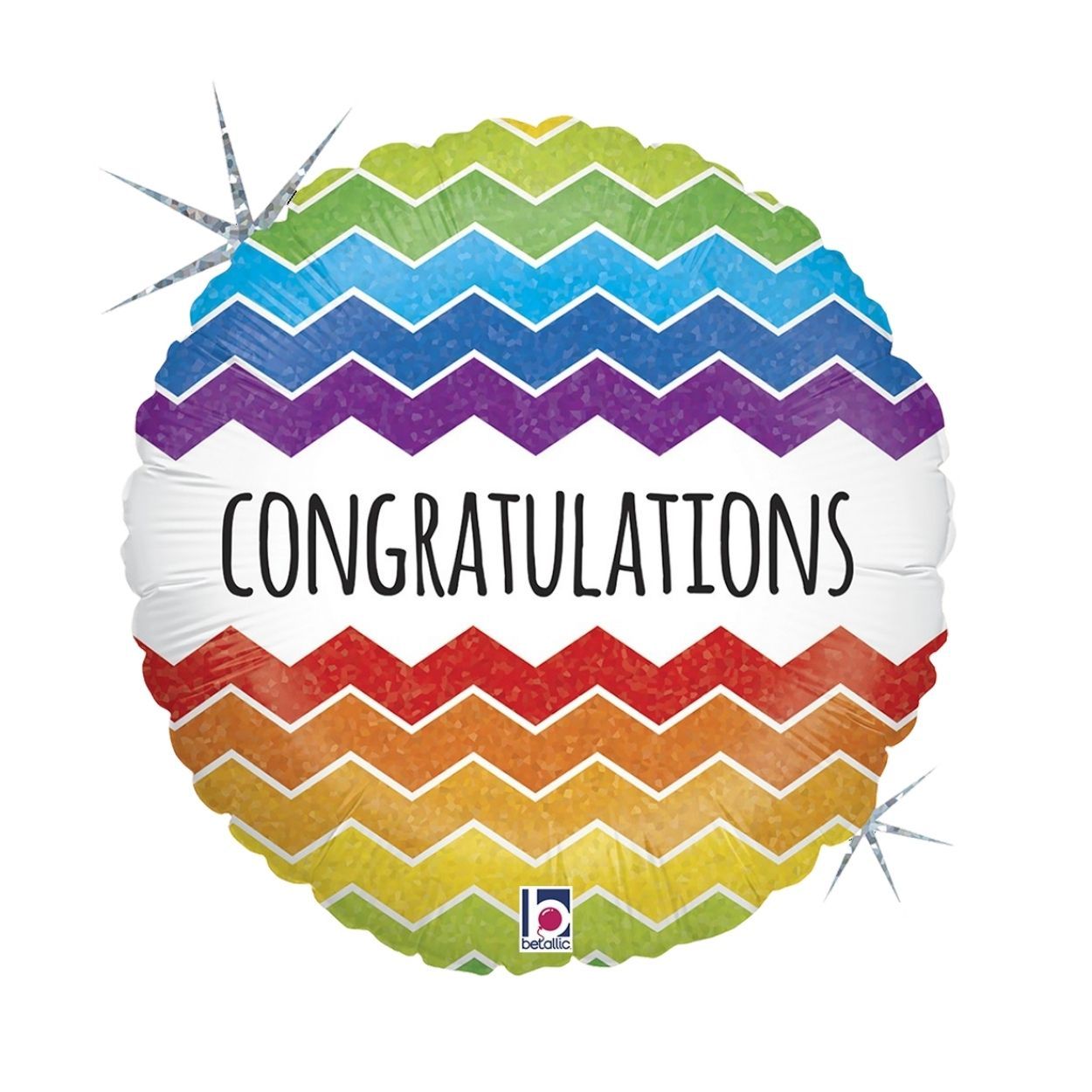 Chevron Congratulations Foil Balloon 18"