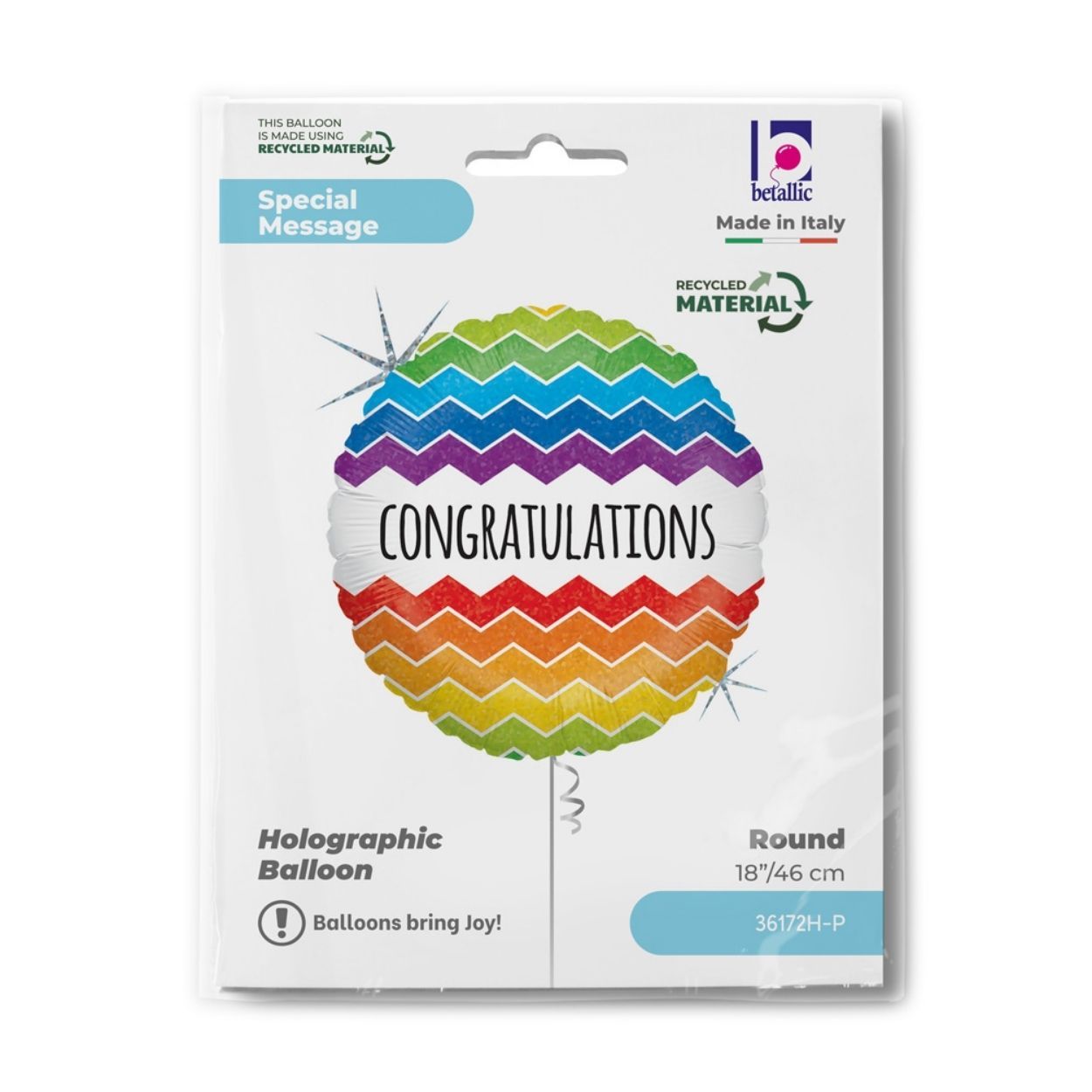 Chevron Congratulations Foil Balloon 18"
