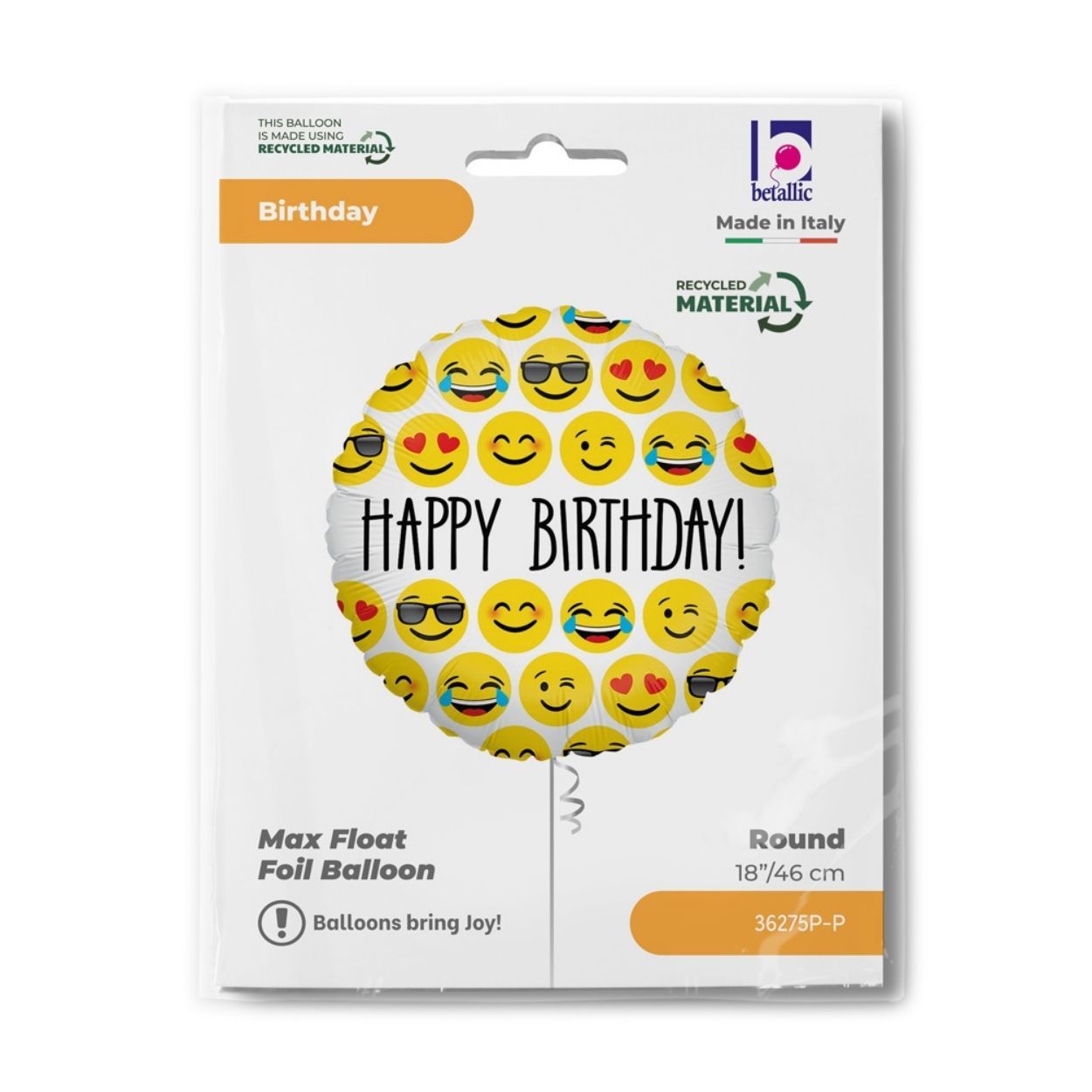 Emoji Birthday Foil Balloon 18"