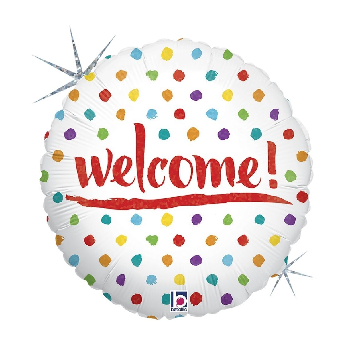 Welcome Dots Foil Balloon 18"