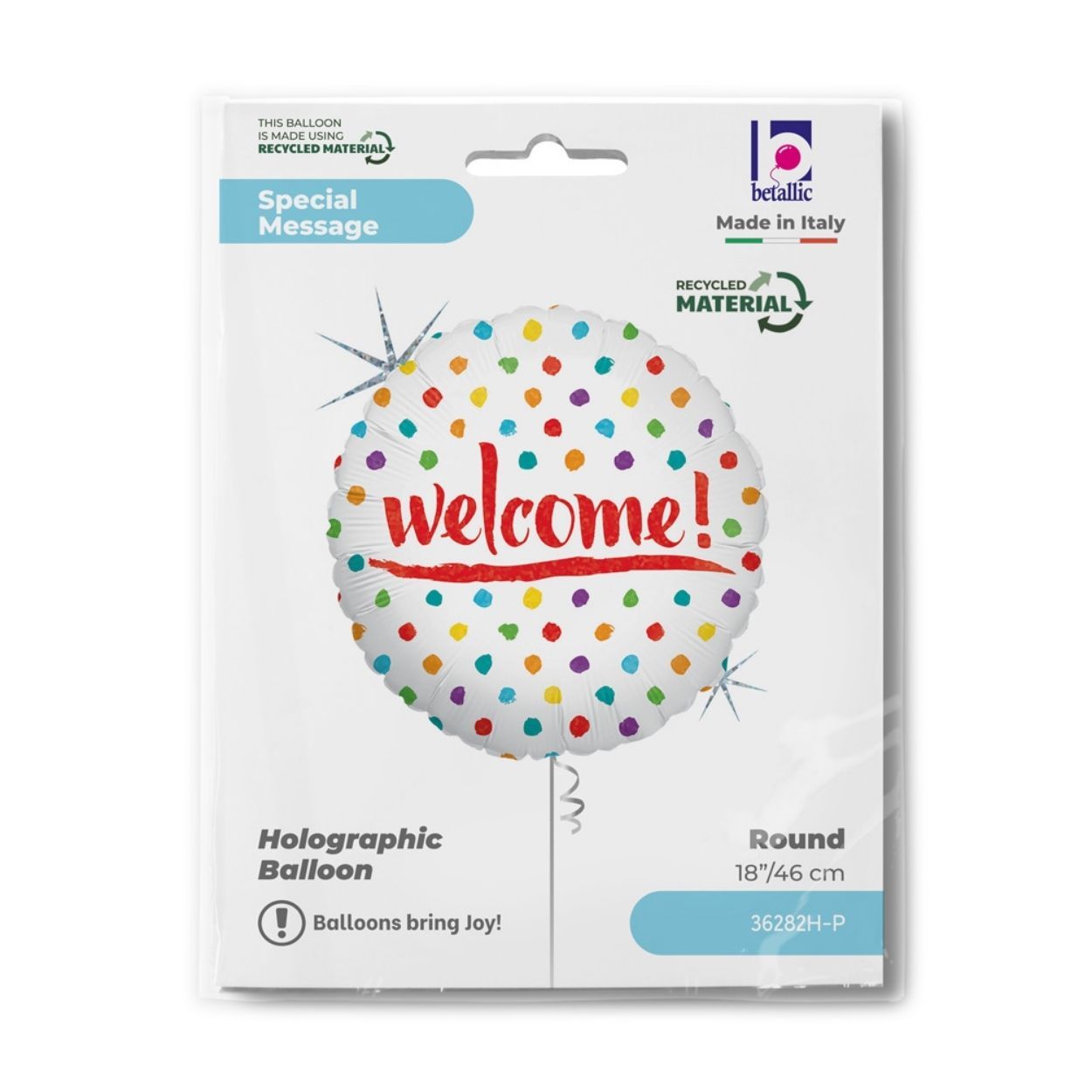 Welcome Dots Foil Balloon 18"