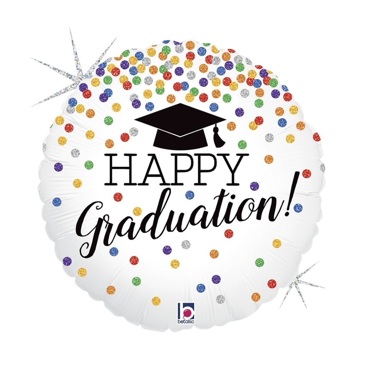 Glittering Grad Confetti Foil Balloon 18"