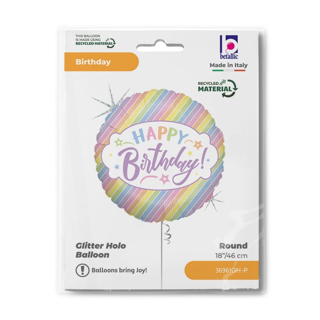Pastel Birthday Foil Balloon 18"