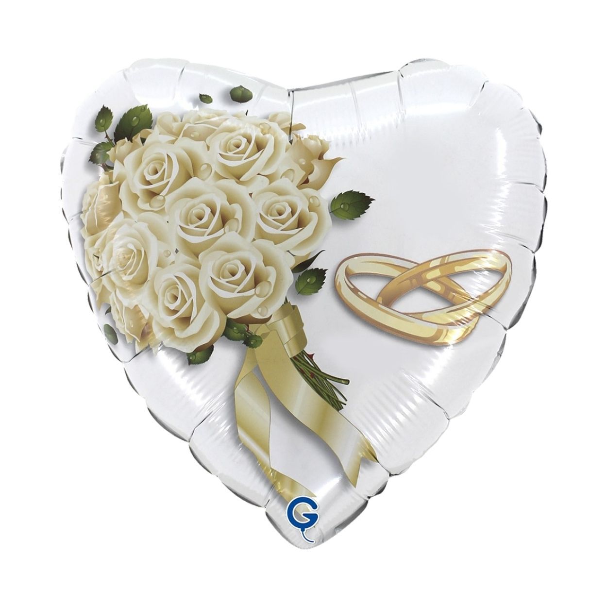 White Roses Bouquet Foil Balloon 18"