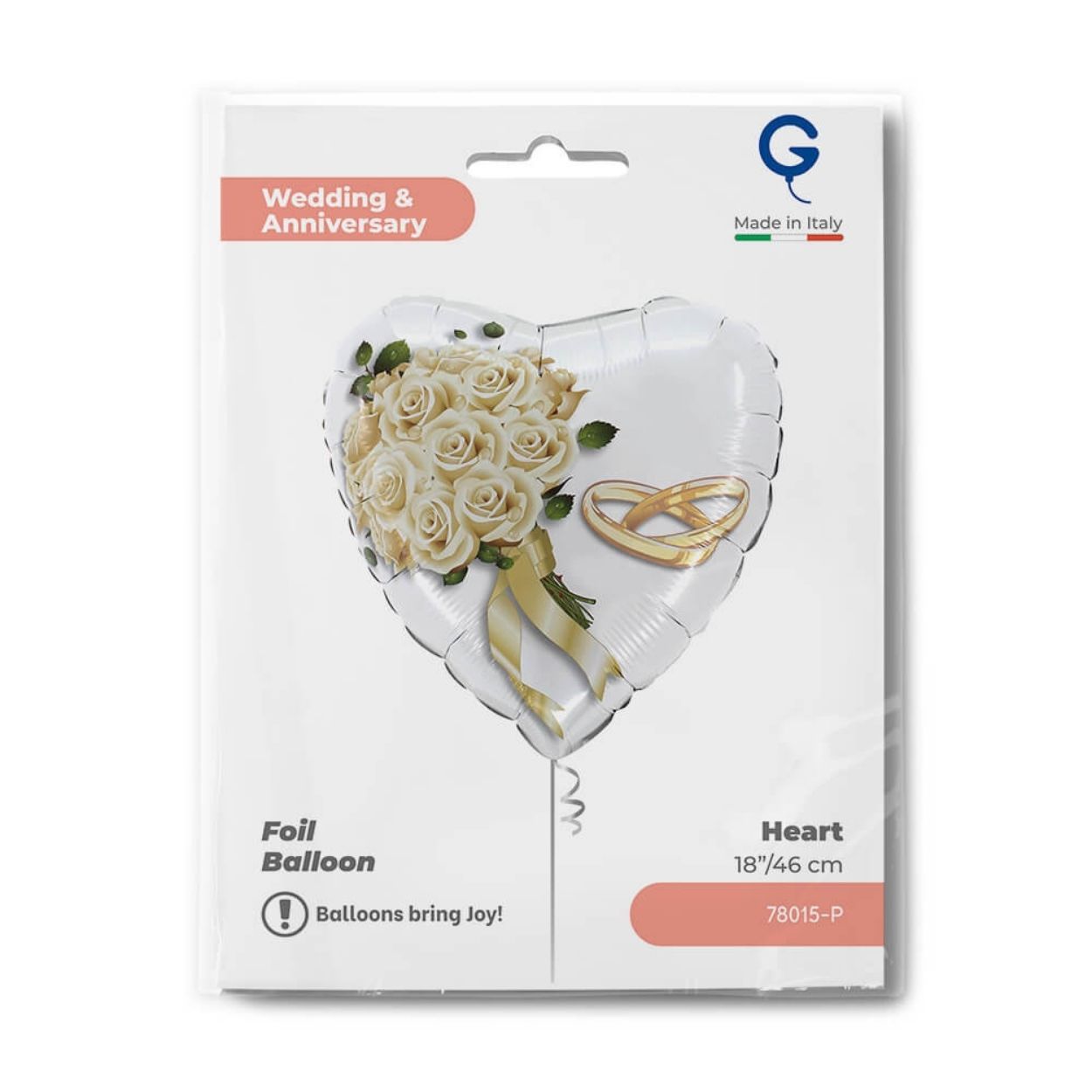 White Roses Bouquet Foil Balloon 18"