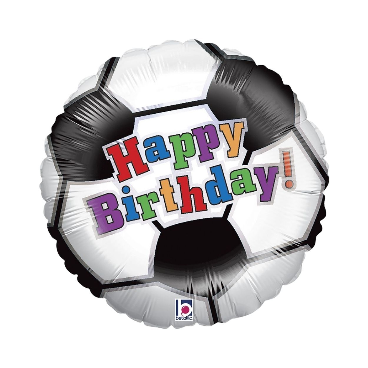 Happy Birthday Soccerball Foil Balloon 18"