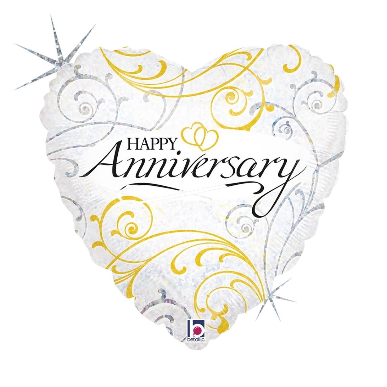 Filigree Anniversary Foil Balloon 18"