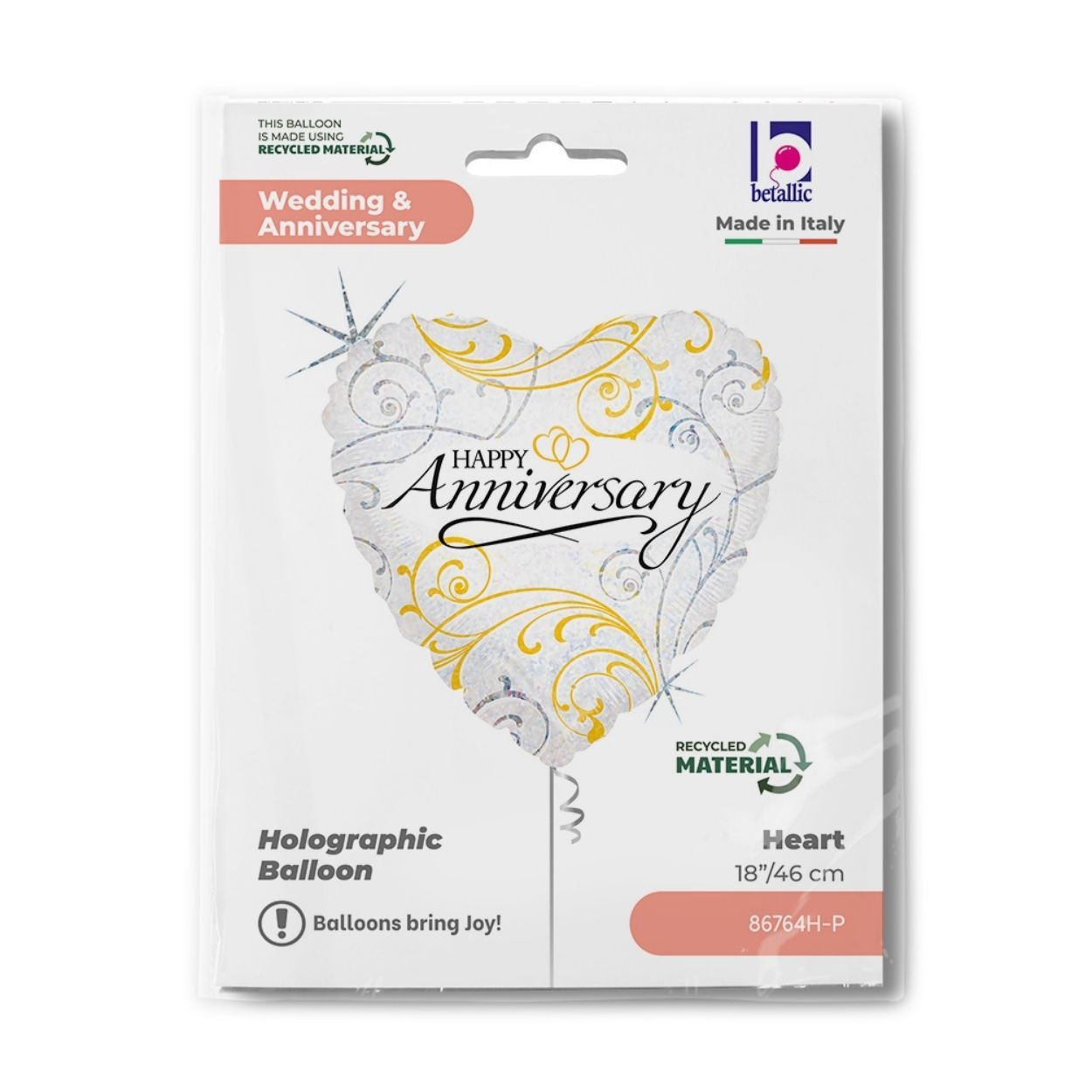 Filigree Anniversary Foil Balloon 18"