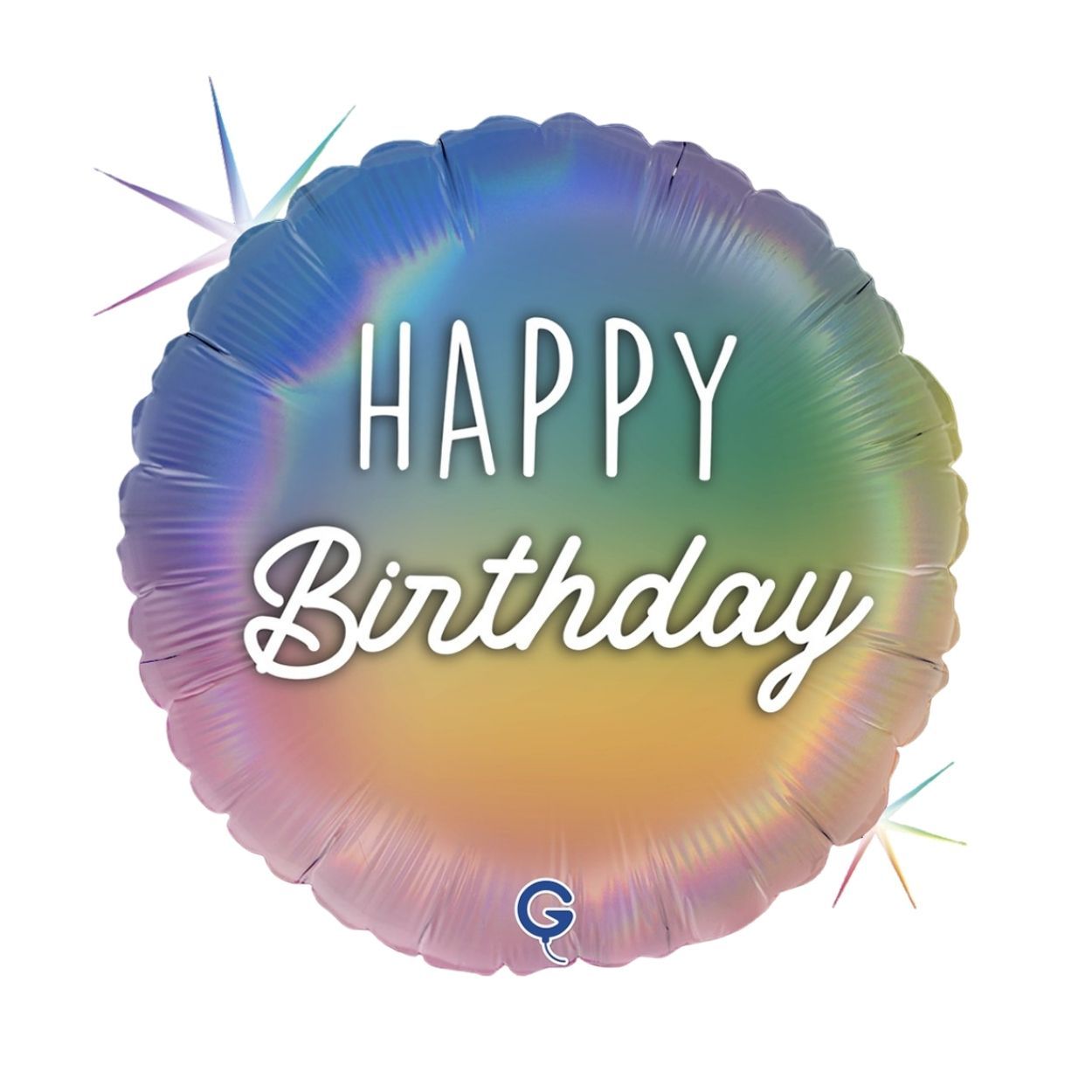 Happy Birthday Colourful Rainbow Foil Balloon 18"