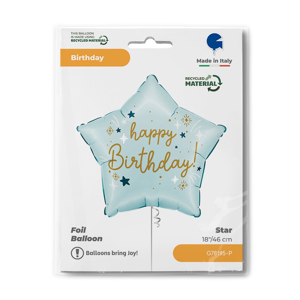 S Blue Birthday Foil Balloon 18"