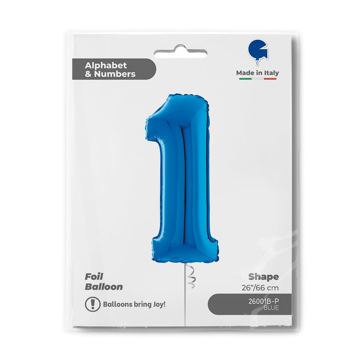 Number 1 Metallic Blue Foil Balloon 26"