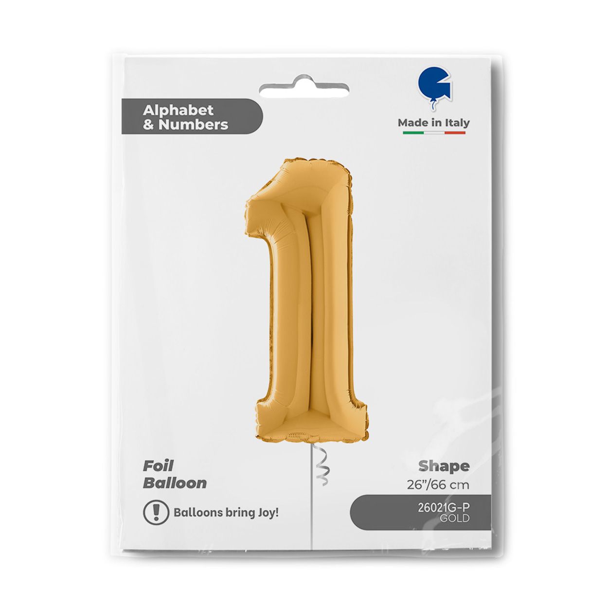 Number 1 Gold Foil Balloon 26"