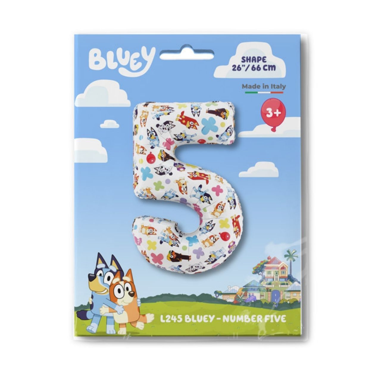 Bluey Number 5 Foil Balloon 26"
