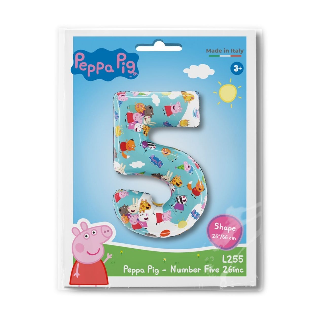 Peppa Pig Number 5 Foil Balloon 26"
