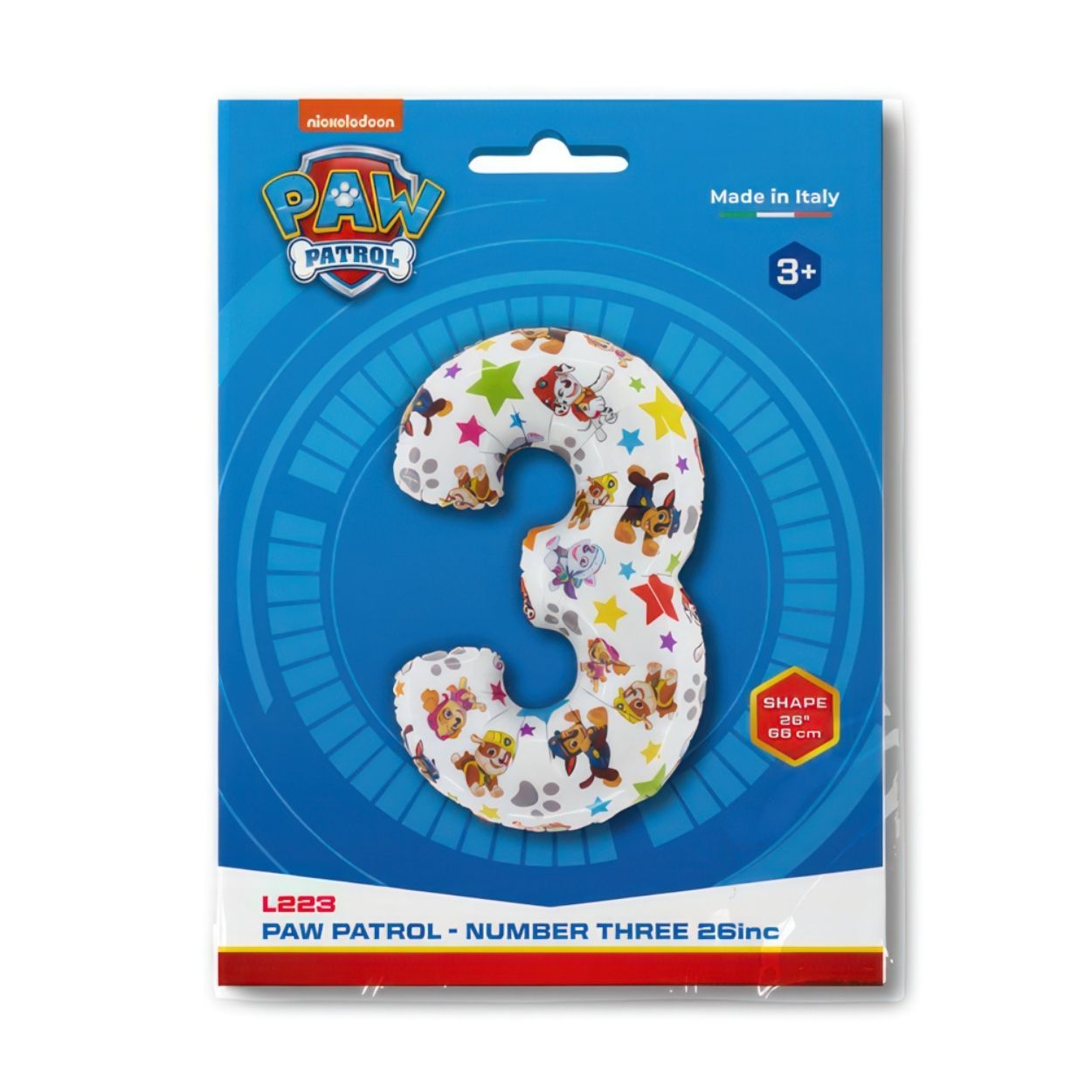 Paw Patrol Number 3 Foil Balloon 26"