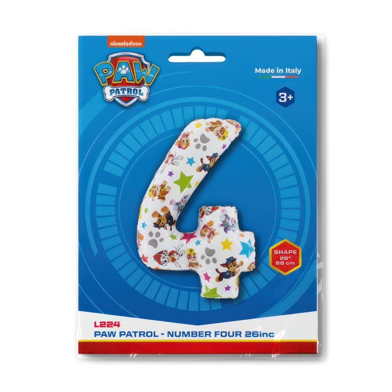 Paw Patrol Number 4 Foil Balloon 26"