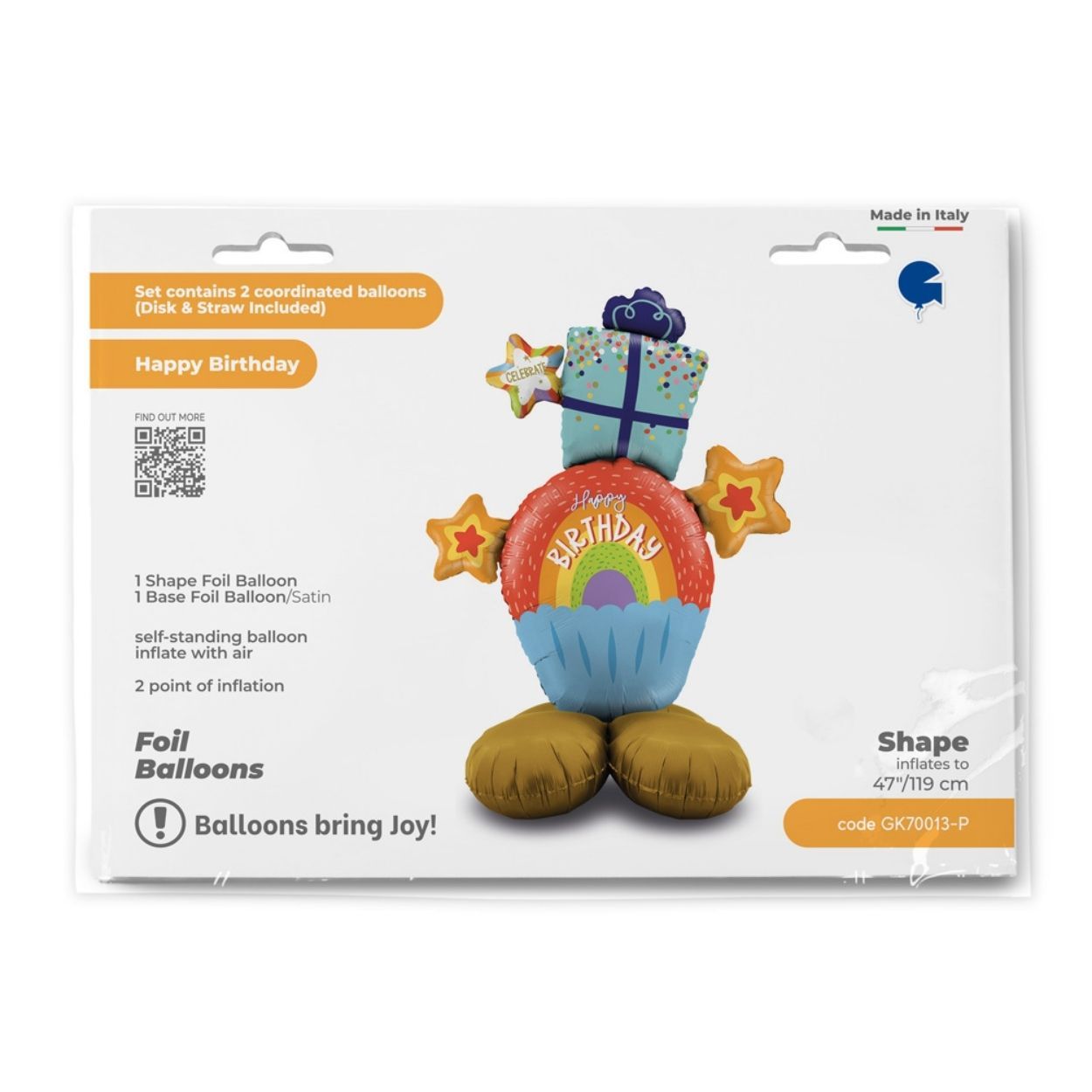 The Standups Rainbow Cupcake Foil Balloon
