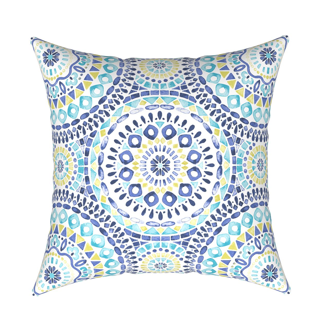 Blue Mosaic Pattern Cushion