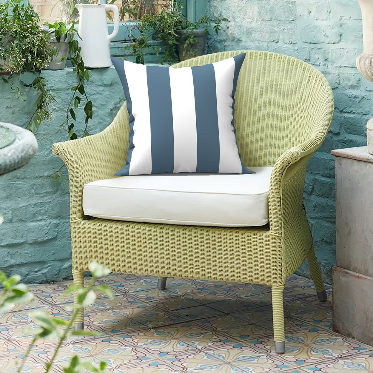 Blue Stripe Pattern Cushion