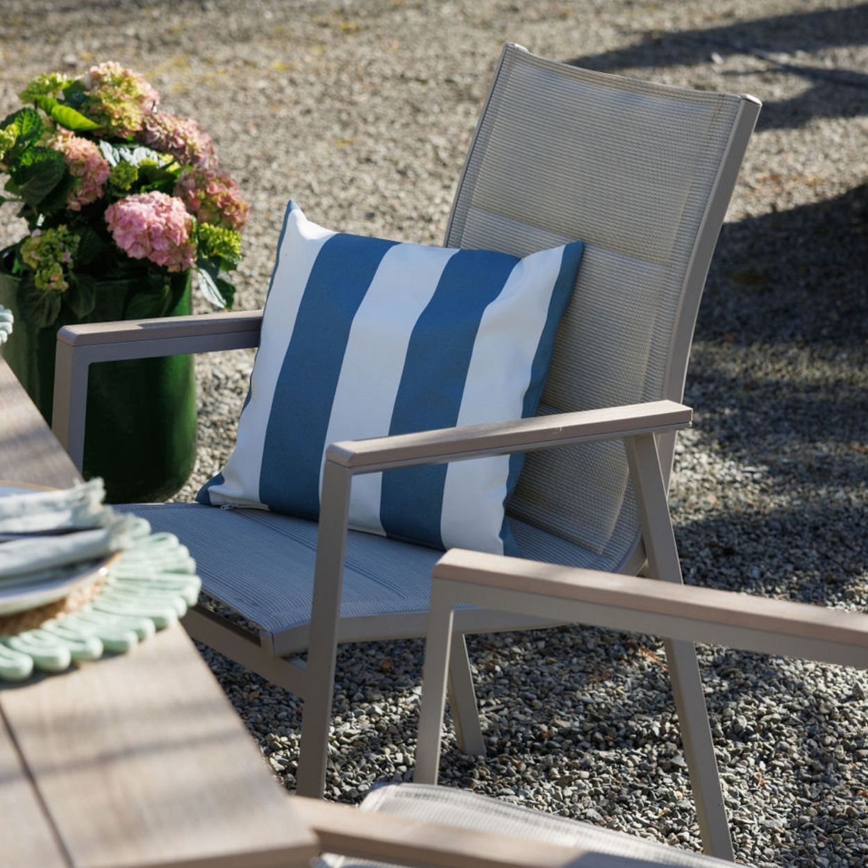 Blue Stripe Pattern Cushion