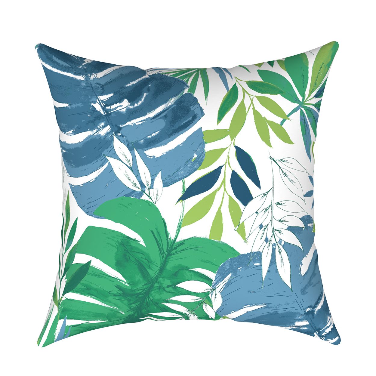 Blue & Green Leaf Pattern Cushion