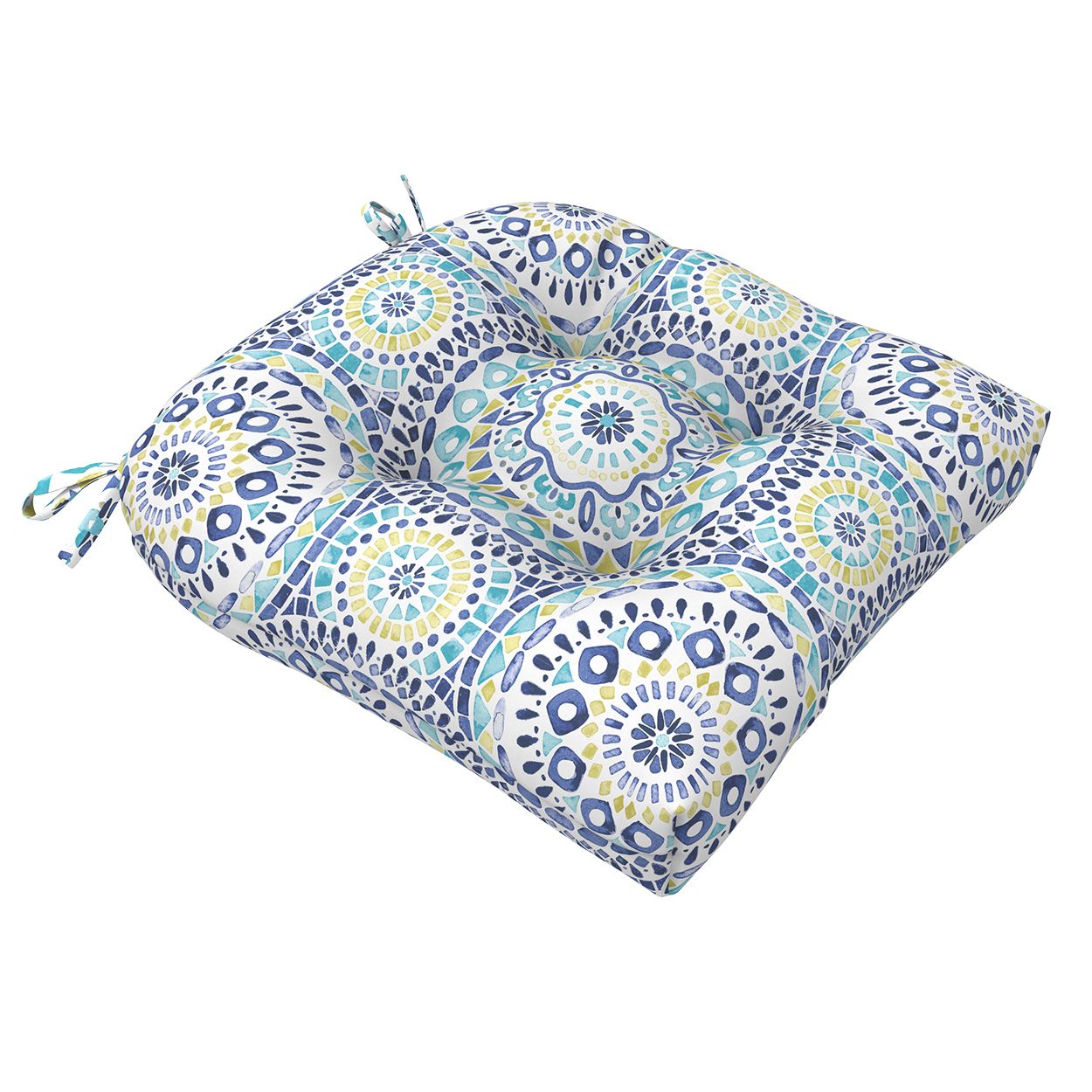 Blue Mosaic Pattern Seat Cushion