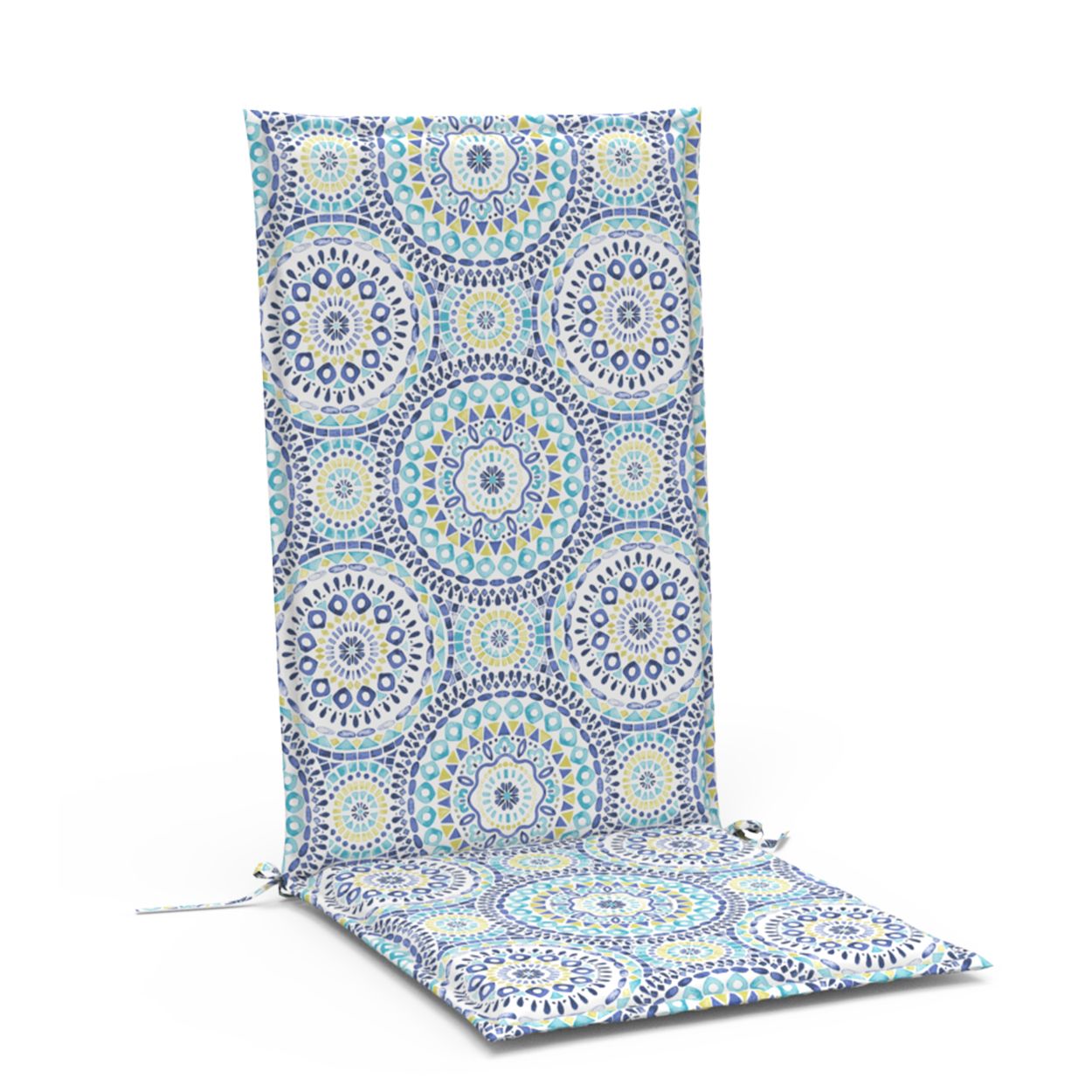 Blue Mosaic Pattern Recliner Cushion