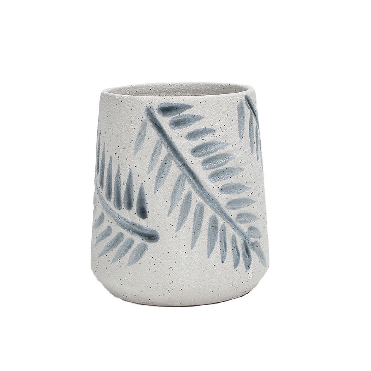 Blue Leaf Ceramic Tumbler
