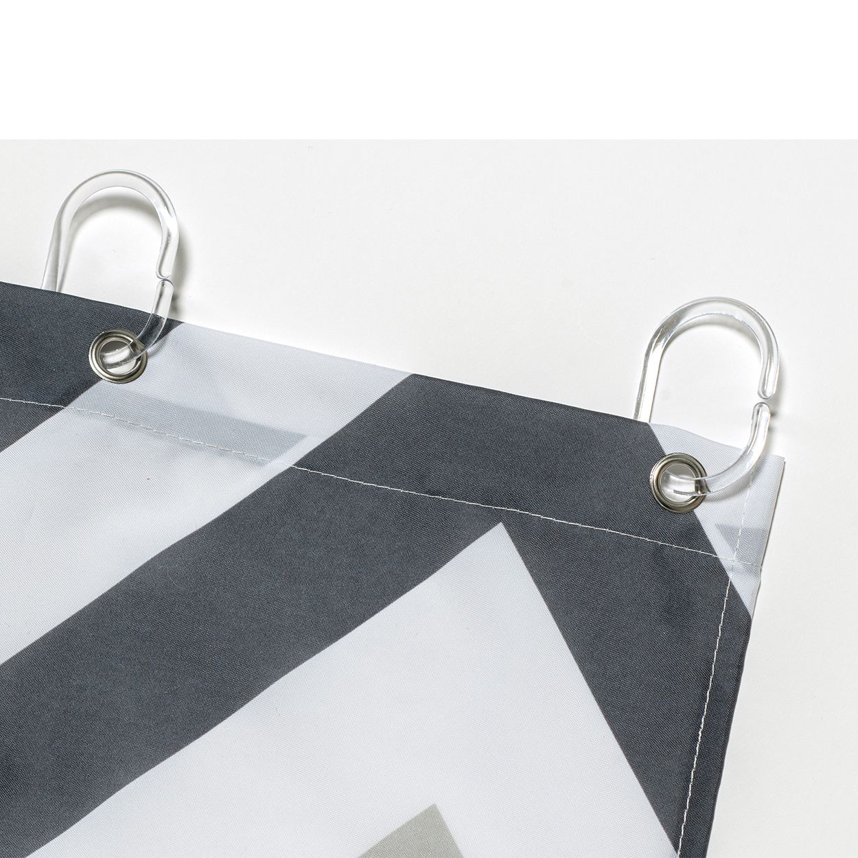 Croydex Charcoal, White & Grey Chevron Curtain