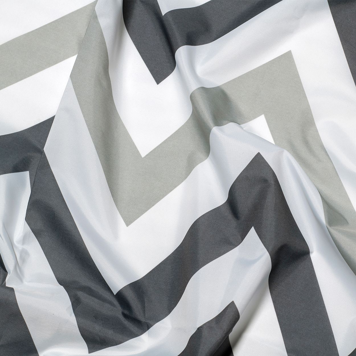 Croydex Charcoal, White & Grey Chevron Curtain