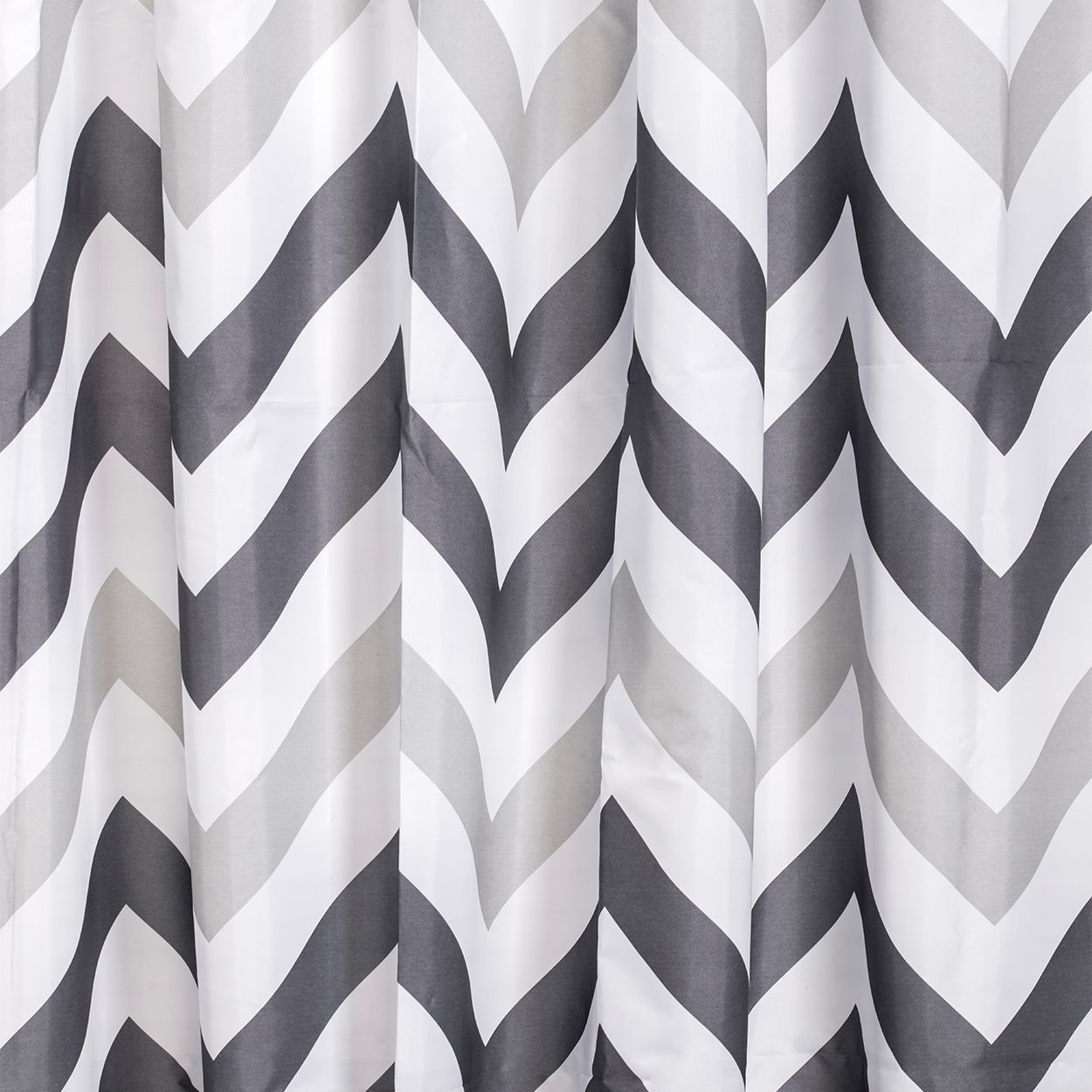 Croydex Charcoal, White & Grey Chevron Curtain