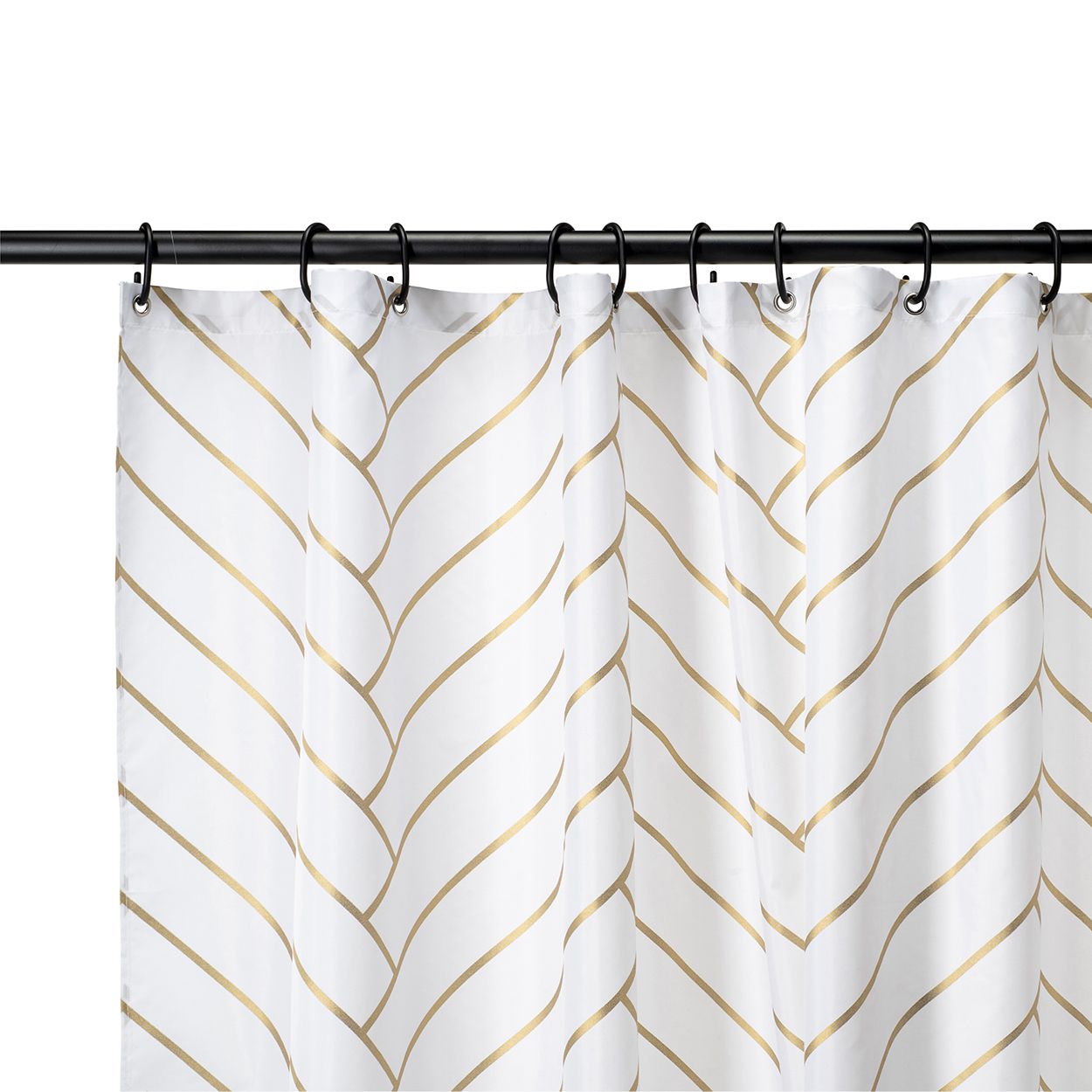 Croydex Art Deco White & Gold Textile Curtain
