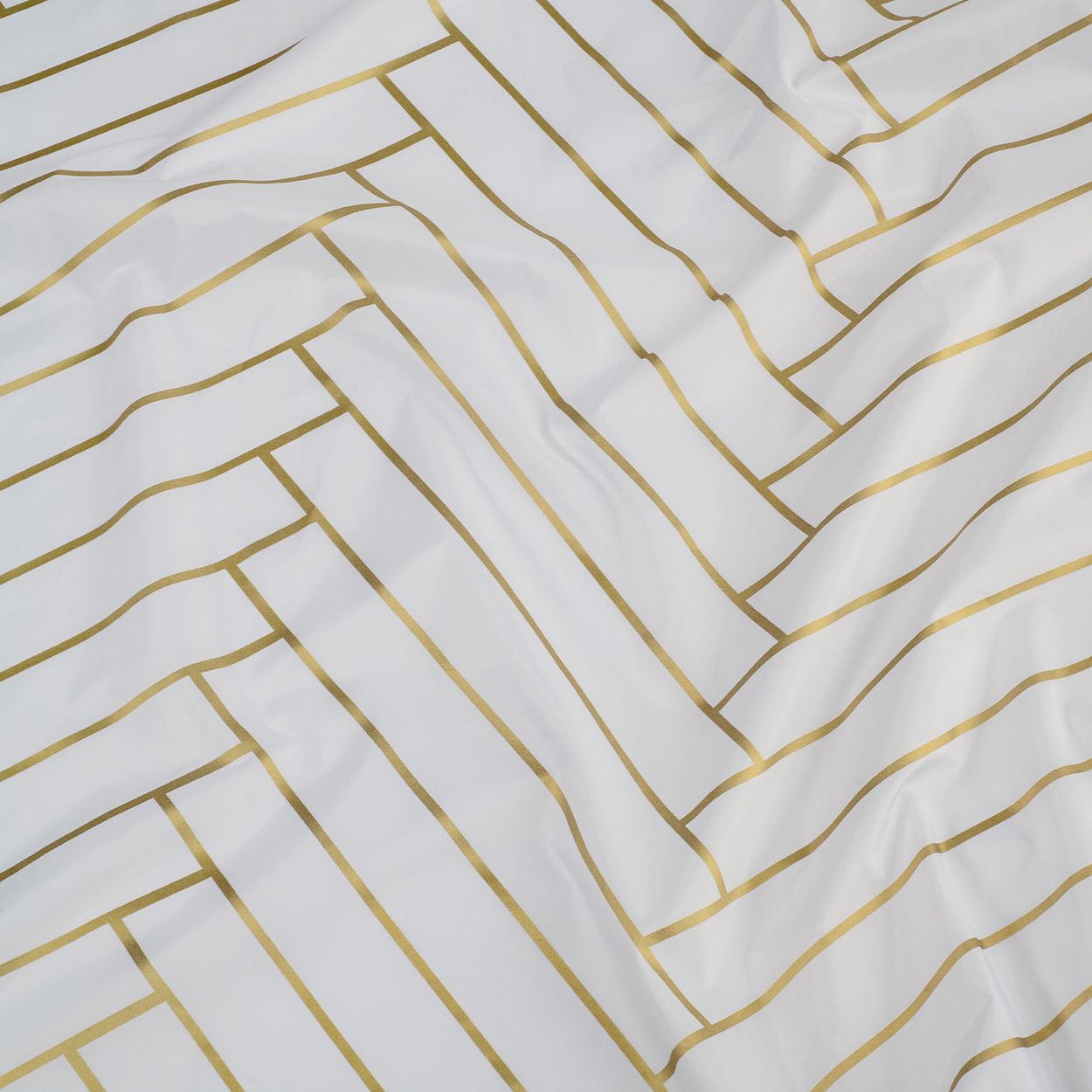Croydex Art Deco White & Gold Textile Curtain