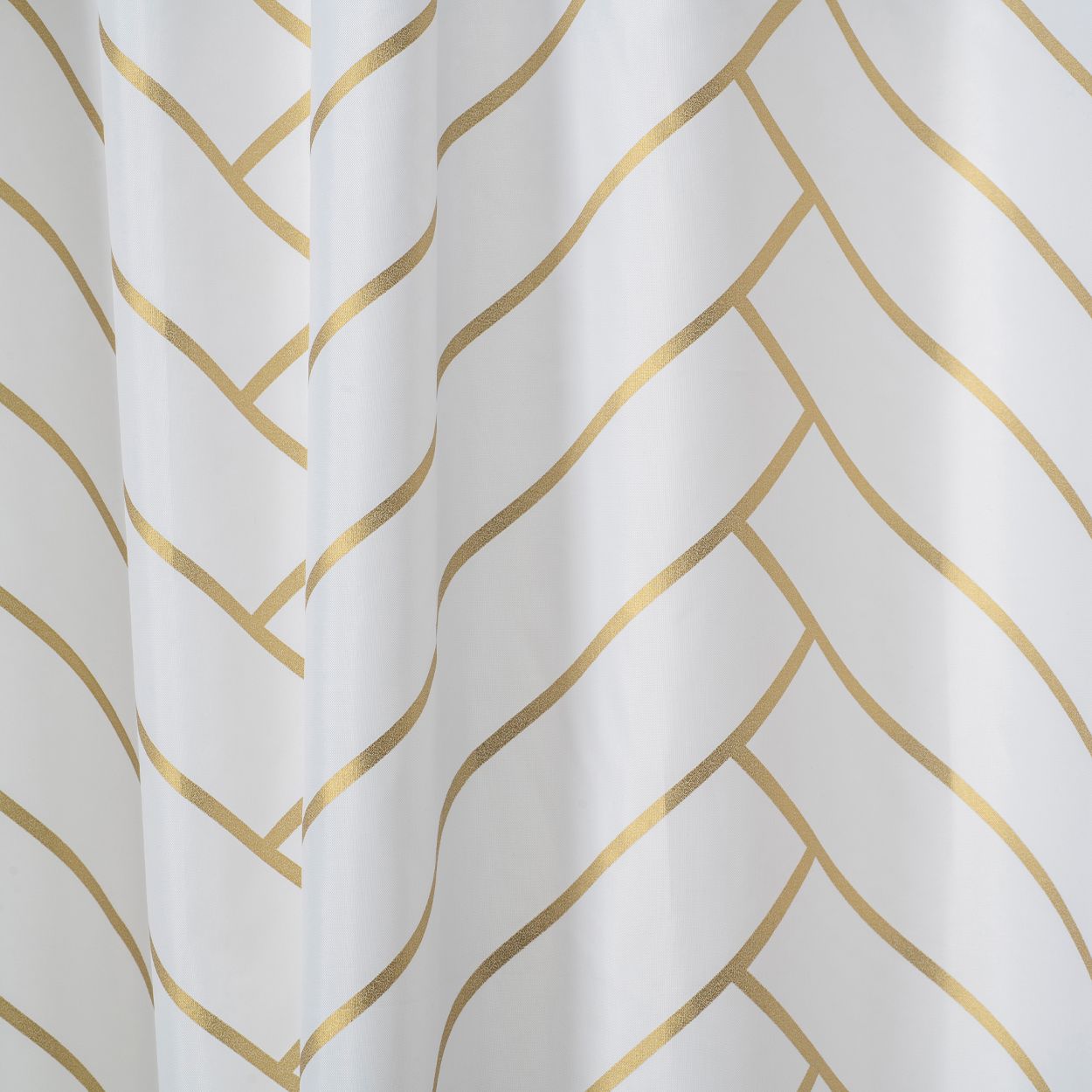 Croydex Art Deco White & Gold Textile Curtain