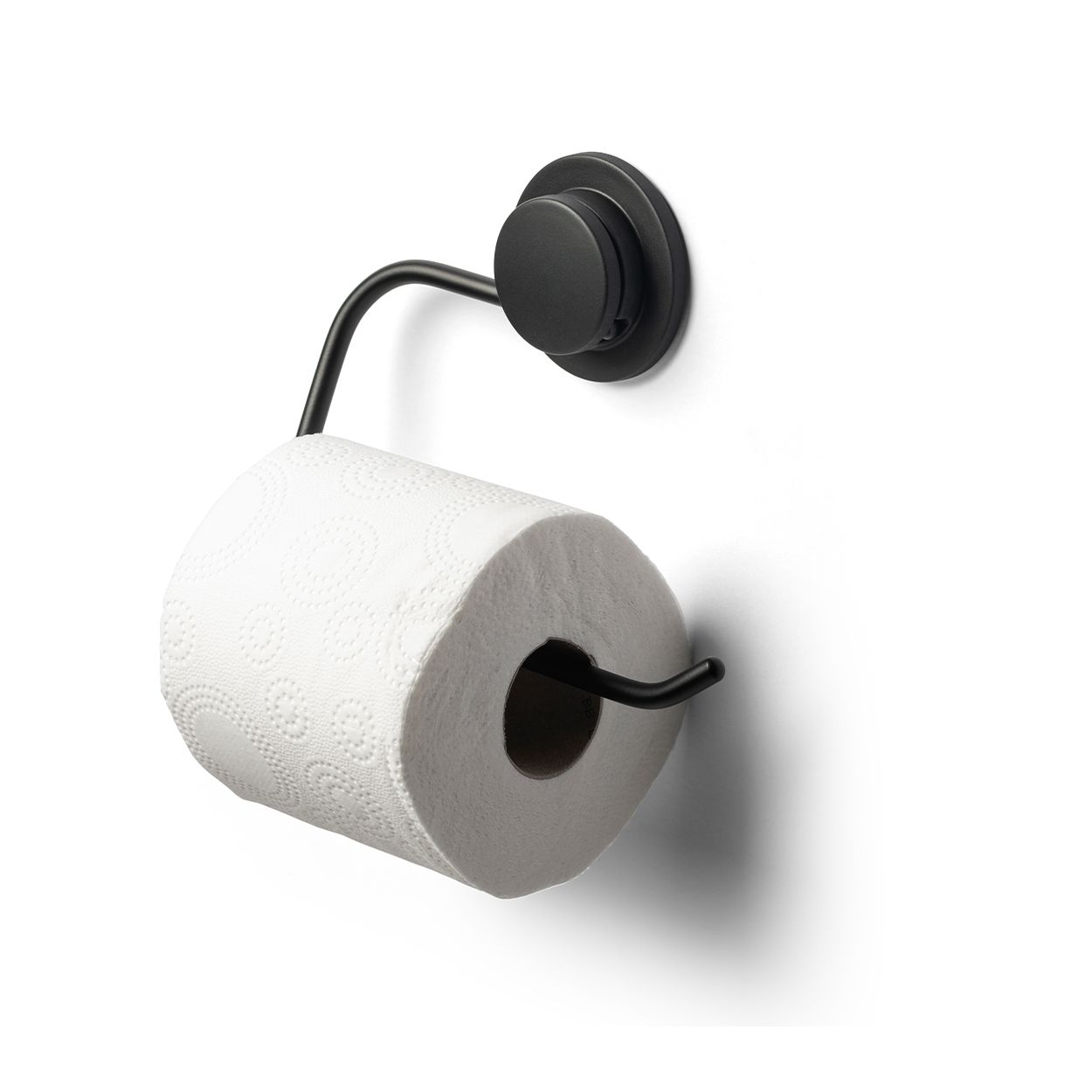 Croydex Stick 'n' Lock Toilet Roll Holder Matt Black